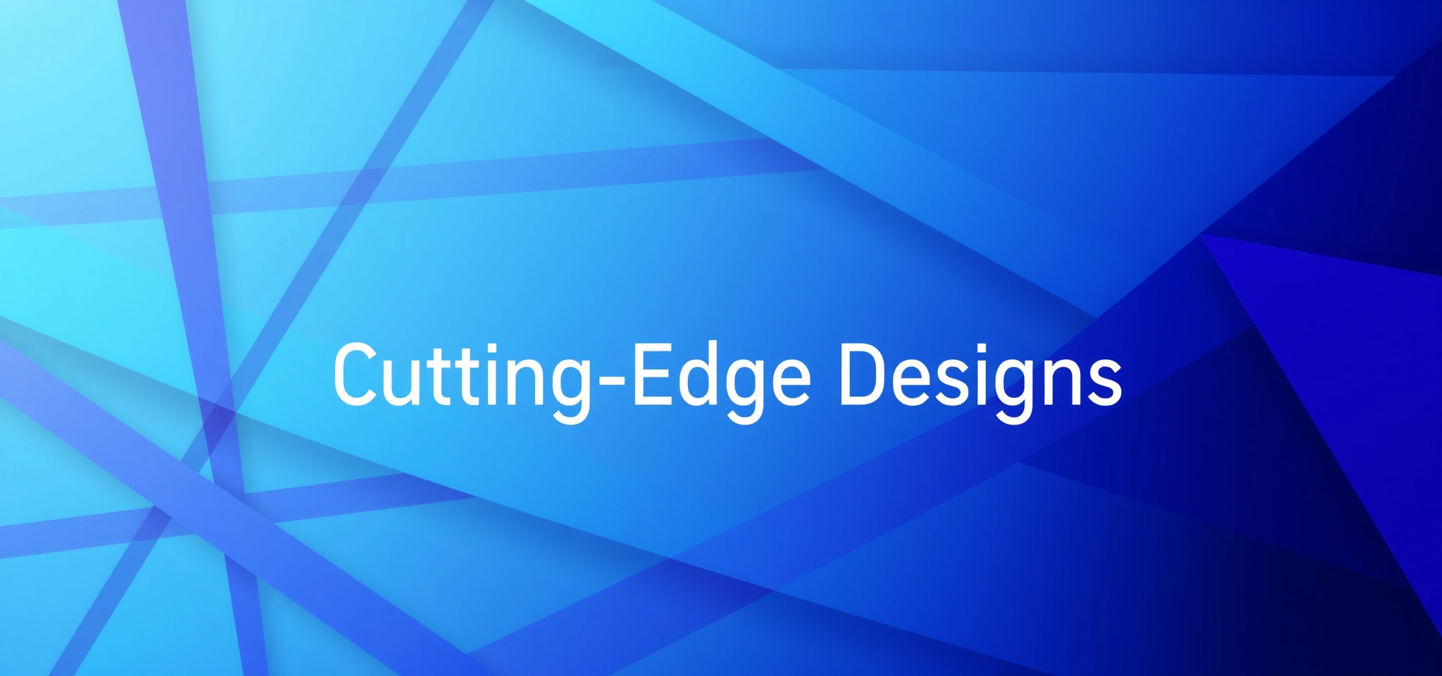 Tech-inspired cover photo with blue geometric shapes and Cutting-Edge Designs text