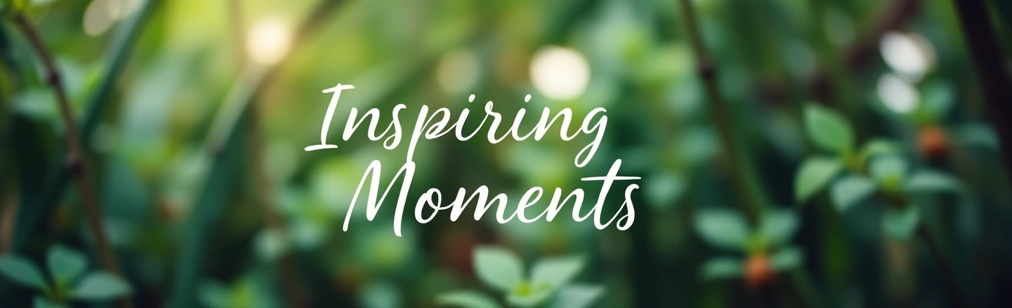 Nature-inspired cover photo with Inspiring Moments text